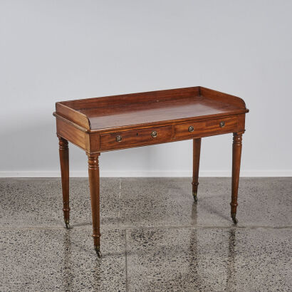 A Victorian Mahogany Two Drawer Desk