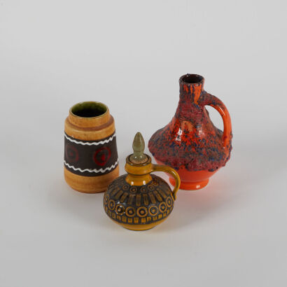 A Set of Three West German Pottery Vases