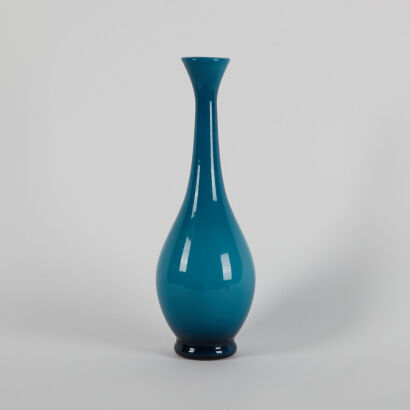 A Large Italian Blue Glass Vase