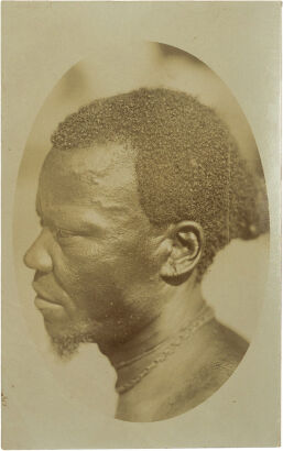 UNKNOWN PHOTOGRAPHER Anthropological Portrait of East Belgian Congolese man c1880-90