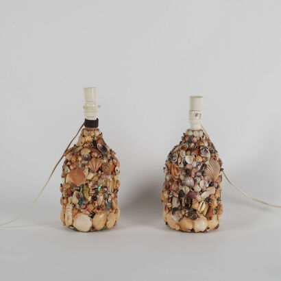 A Pair Of Retro Shell Lamps