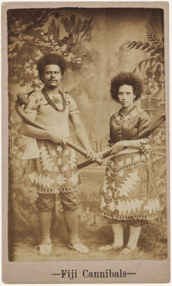 C. L . WEED, DETROIT Fiji Cannibals - Portrait of Ruto and Annie Semm, also known as Fiji Jim and wife