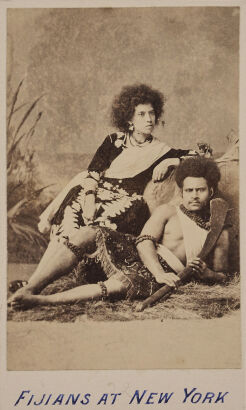 CHARLES EISENMANN Fijians at New York - Portrait of Annie and Ruto Semm, Barnum's circus performers from Fiji