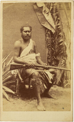 F. H. DUFTY, LEVUKA Portrait of Ratu Epeli Nailatikau I with rifle - 1st son of Cakobau