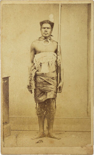 F. H. DUFTY, LEVUKA Portrait of Ratu Epeli Nailatikau or Ratu Josefa - 3rd son of Cakaobau, with rifle