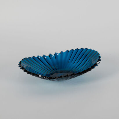 A Blue Art Glass Bowl