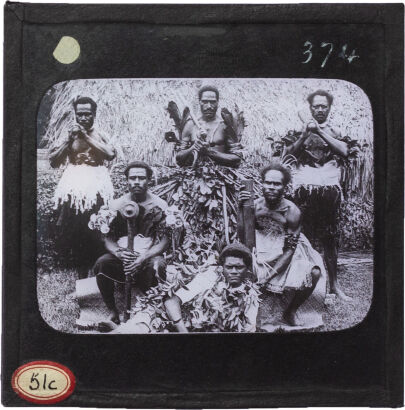 UNKNOWN PHOTOGRAPHER Six Fijian warriors