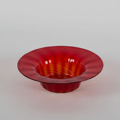 A Red Art Glass Bowl