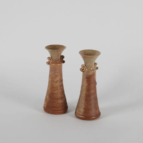 A Pair of Japanese Bizane Ware Vases