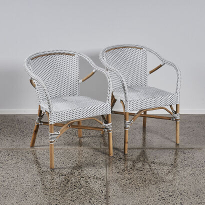 A Pair of Cane Occasional Chairs