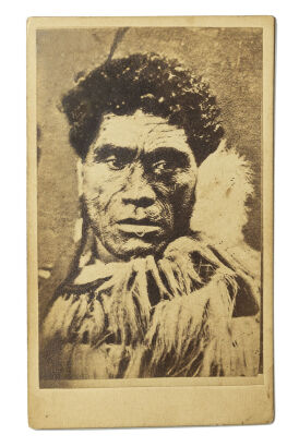 ATTRIBUTED TO D. L. MUNDY Portrait of Te Kanapu Haerehuka, Ngāti Whakaue chief, Te Arawa. Poet and orator.