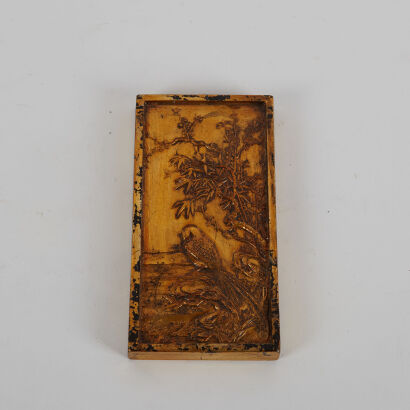 A Chinese Gilt Rectangular Inkblock