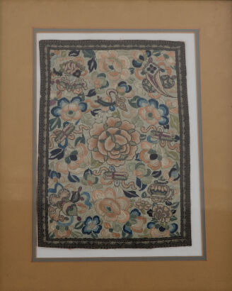 A Chinese Late Qing Dynasty 'Floral' Embroidery