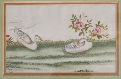 A Chinese Qing-Dynasty 'Ducks' Painting on rice paper