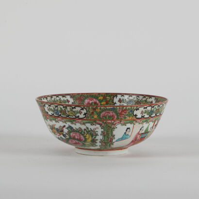 A Chinese Canton Famille Rose 'Floral and Figural' Bowl