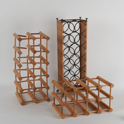 A Set Of Three Vintage Wine Racks