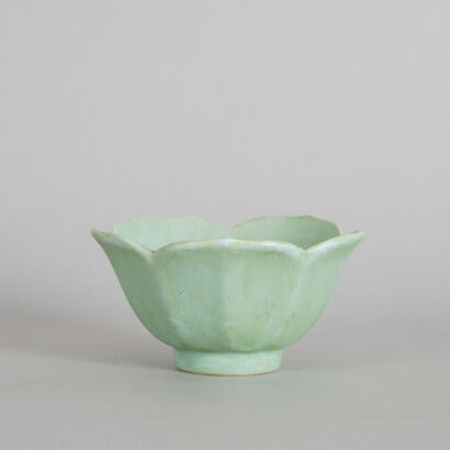 A Small Chinese Celadon-Glazed Lobed Bowl