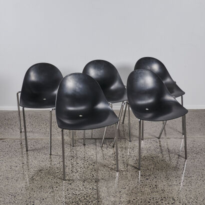 A Set Of Five Soft Shell Chairs By Tom Haas For Kian