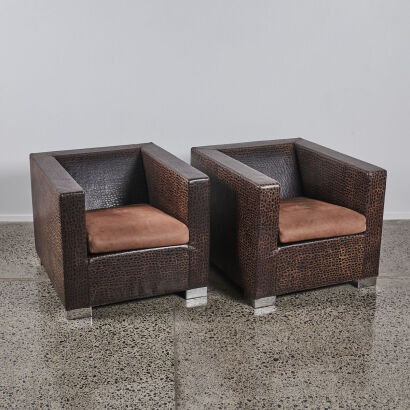 A Pair of Minotti Club Chairs