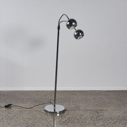 A Floor Standing Twin Ball Lamp