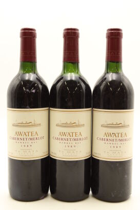 (3) 1989 Te Mata Estate Awatea Cabernets Merlot, Hawke's Bay
