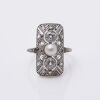 18ct Art Deco Diamond and Pearl Ring