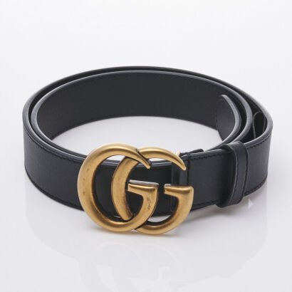 Gucci Black GG Belt