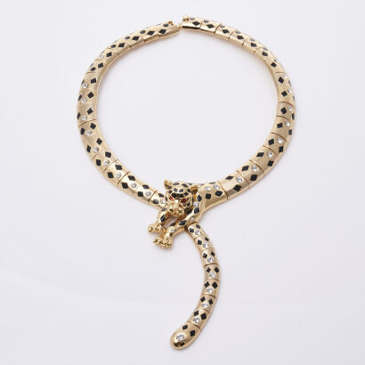 A Gold Tone Leopard Necklace