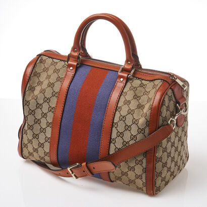 Gucci Boston Web Satchel Bag