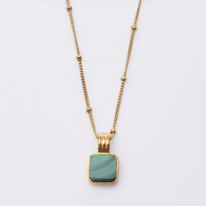 Missoma Lucy Williams Square Malachite Necklace