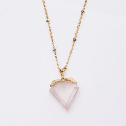 Missoma Shield Necklace rose quartz