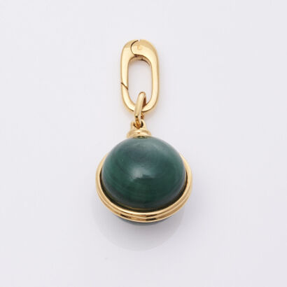 Missoma malachite sphere clip on pendant