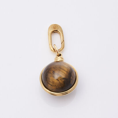 Missoma tigers eye sphere clip on pendant