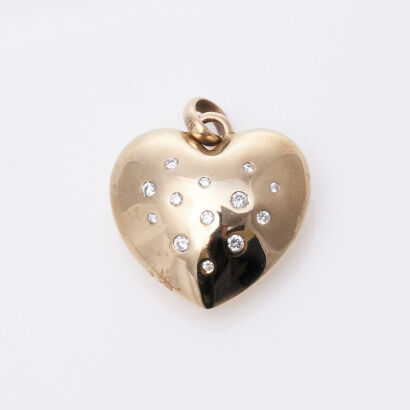 9ct Diamond Puff Heart