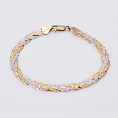 14ct Trigold Herringbone Bracelet