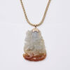 14ct Heavy Chain with Engraved Jade Pendant.