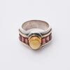 Silver Garnet and Citrine Ring