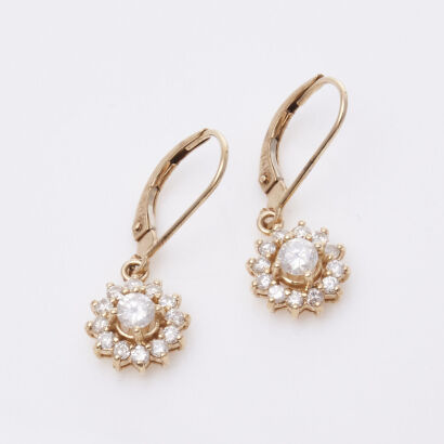 14ct Diamond Drop Earrings