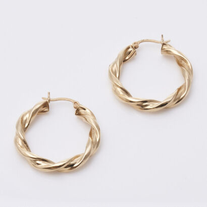 14ct Twisted Hoop Earrings