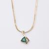 14ct Synthetic Emerald and Diamond Pendant.