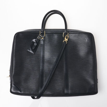 Louis Vuitton Black Epi Porte Documents Voyage Briefcase
