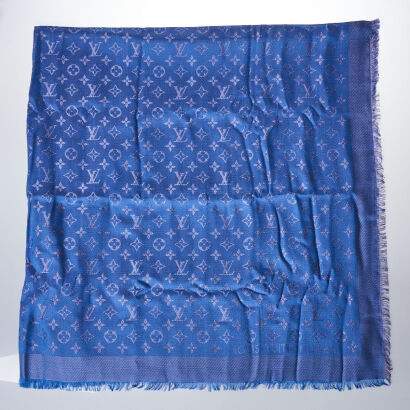 Louis Vuitton Blue Monogram Shawl