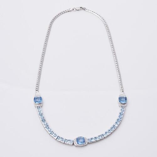 18ct Modern Topaz and Diamond Necklace