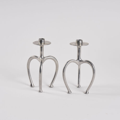 A Pair of Stephane Rondel Candlestick Holders