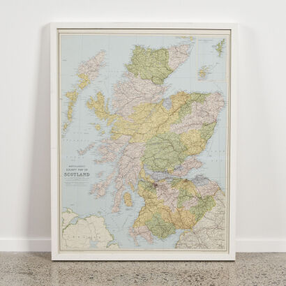 A Bartholomews County 1892 Map Of Scotland