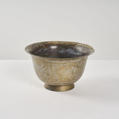 A Chinese Incised 'Dragon and Phoenix' Brass Planter (Da Ming Xuande Nian Zhi Mark)