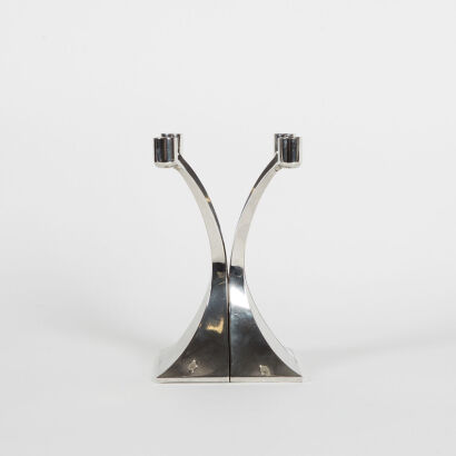 A Stunning Four Piece Danish Style Mid-Century Candelabra