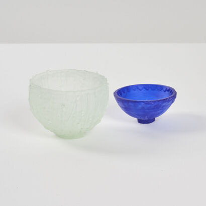 Two Cast Glass Bowls