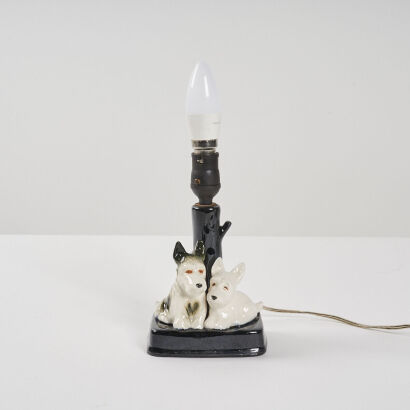 A Retro “Scottie Dog’ Ceramic Lamp Base