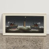 A Hand Painted On Glass Of Ships Painting